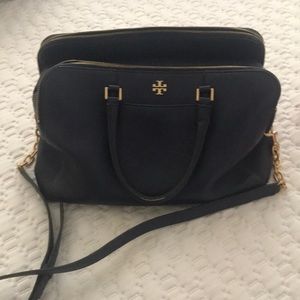 Navy Tory Burch Satchel Purse Handbag